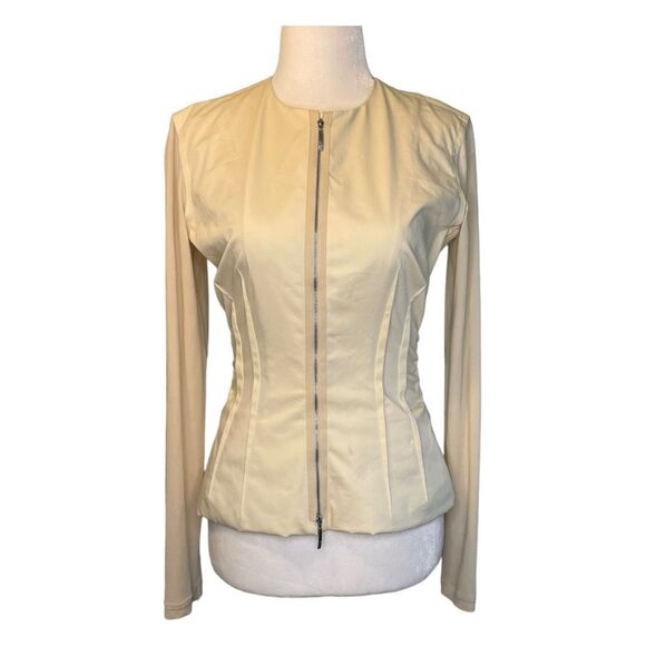 Donna Karan Blazer Jacket Fall 2002 Ready to Wear Runway Show Cream Stretch Knit - Picture 1 of 16